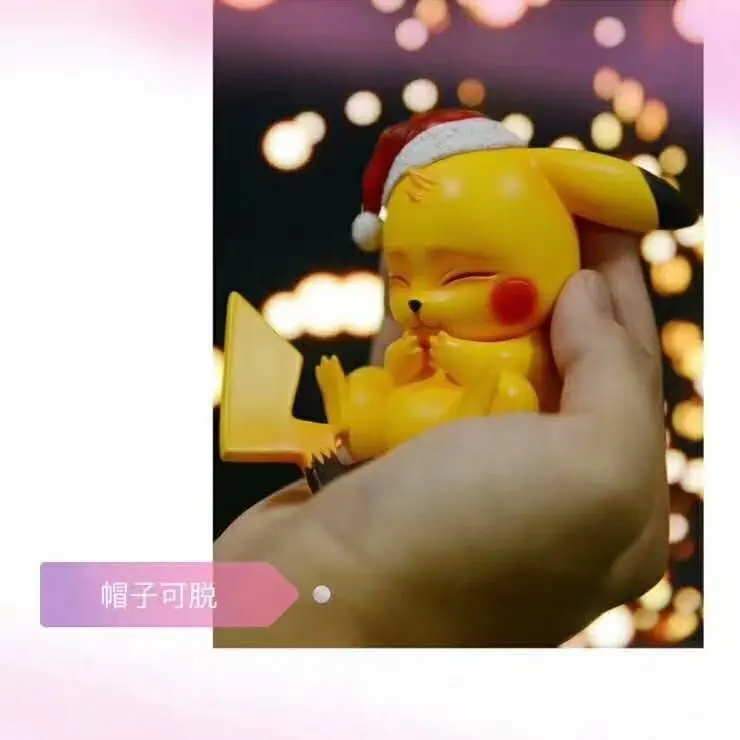 8 см TAKARA TOMY Покемон Рождество Пикачу аниме фигурка модель игрушка подарок для