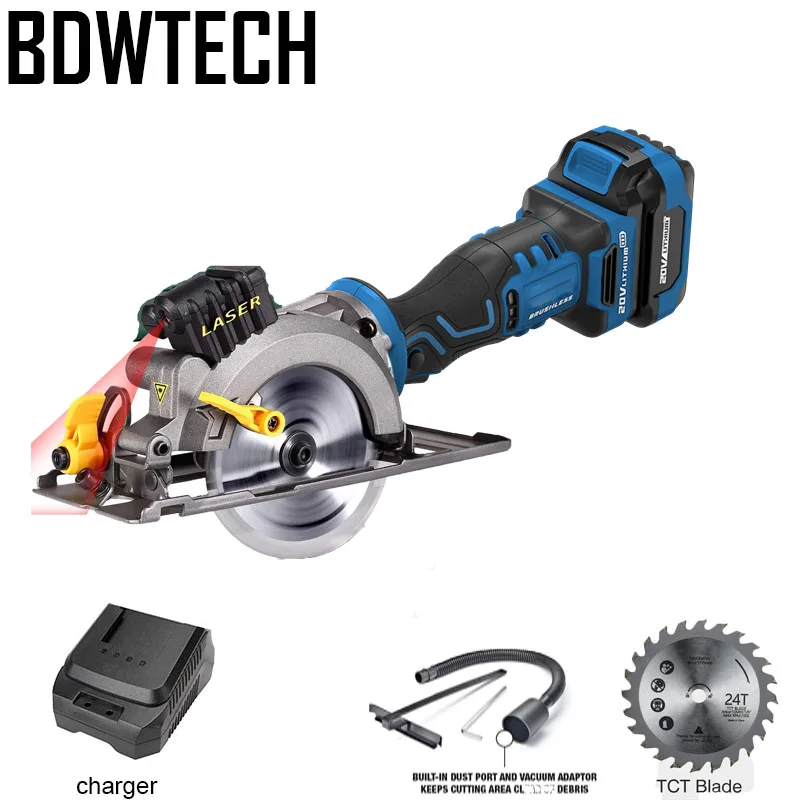 BDWTECH BT526 Мини Портативный 20 в электрическая Беспроводная циркулярная пила с функцией Ласе и деревообрабатывающее полотно