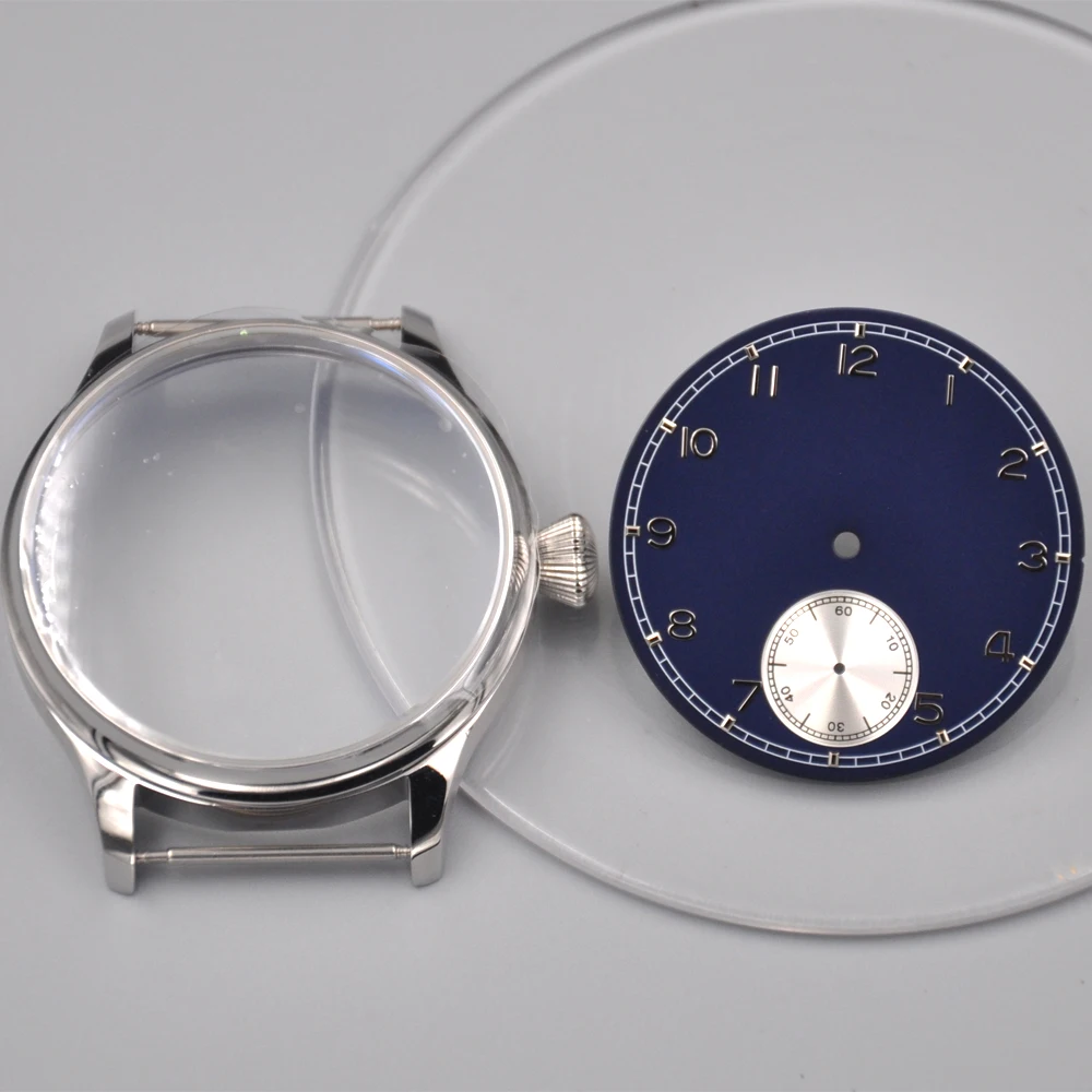 Детали для наручных часов corgтело 44 мм чехол из нержавеющей стали с синим