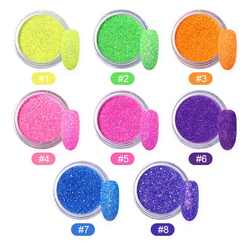 1g/Box Fluorescent Sugar Nail Art Glittery Powder Dust Sequins Candy Colors Iridescent Sparkling Decoration for Tips | Красота и