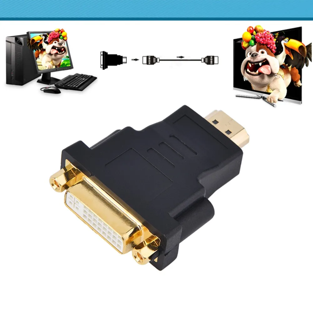 DVI к HDMI адаптер конвертер 24 + 5 мужчин и женщин для HD ТВ ЖК-ПК компьютер DVD проектор