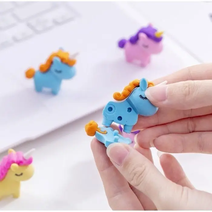 

3pcs Cartoon Unicorn Rubber Pencil Eraser Student Stationery Art Painting Drawing Novelty 4B Papelaria Gift School Supplies