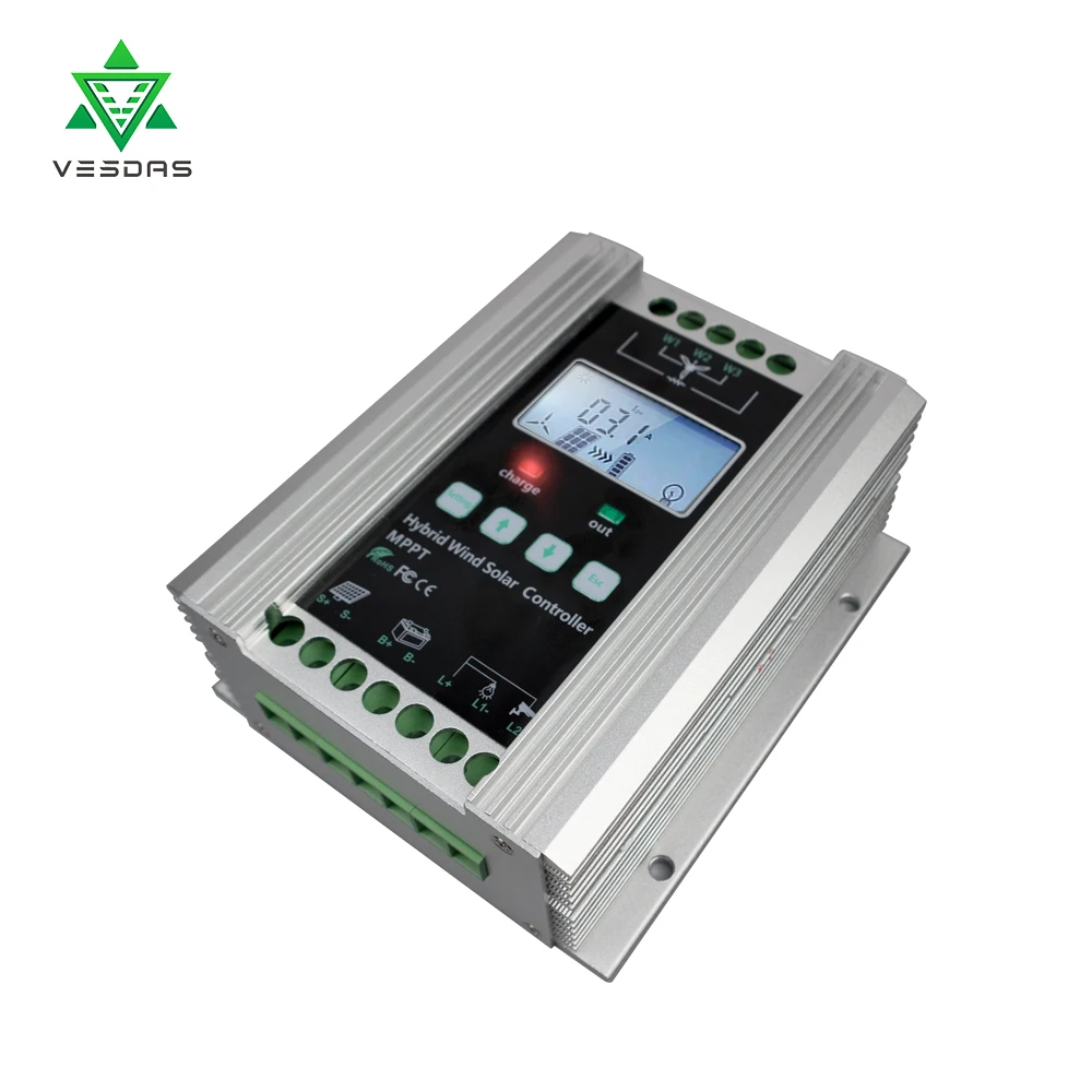 Гибридный контроллер Заряда MPPT на солнечной батарее 1200 Вт регулятор заряда 12/24