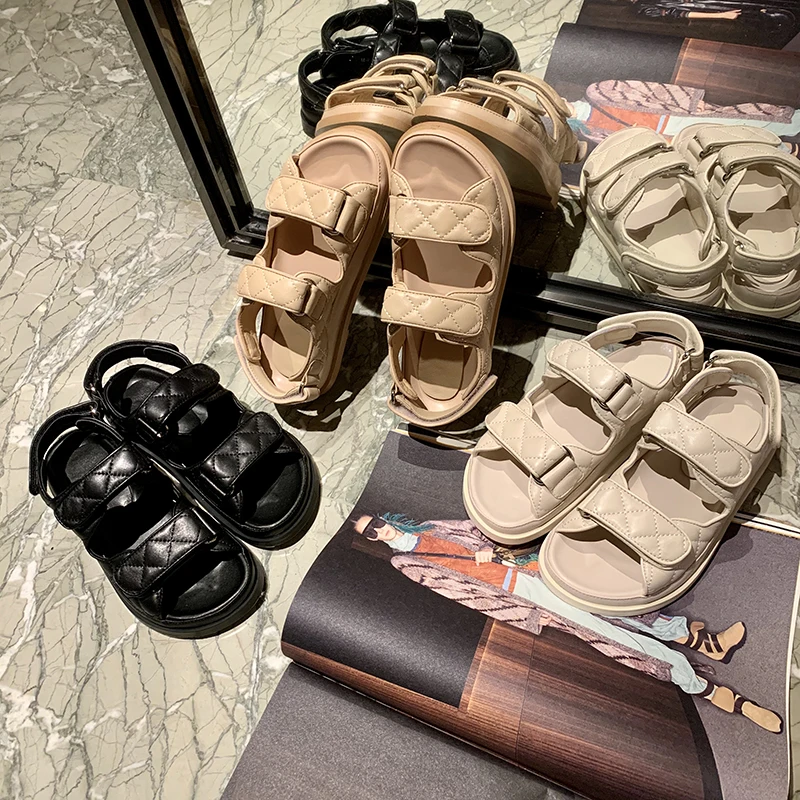 

Small Incense Wind Roman Sandals Female Summer New Fashion Word with Net Red Platform Shoes Sandalias Mujer Cuero Genuino