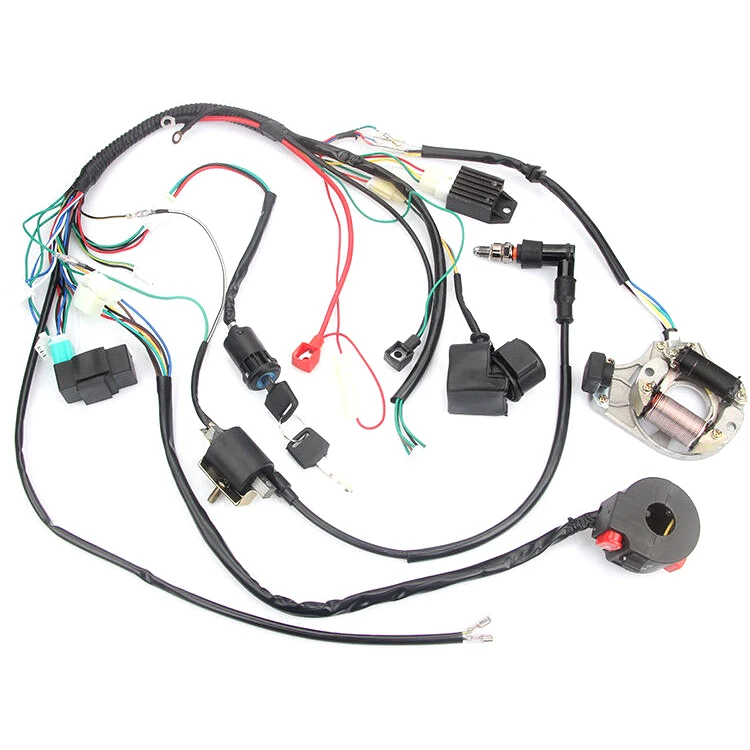 Полный Электрический жгут проводов CDI Coil Kill Switch C7HSA Свеча зажигания 50cc 70cc 90cc 110cc 125cc