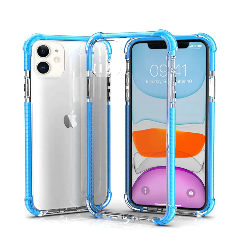 Для iPhone 11 чехол 5,8 дюймов 6,1 дюймов 6,8 дюймов гибридный ударопрочный ТПУ и PC задняя крышка для iPhone XS MAX XR - Цвет: Sky Blue