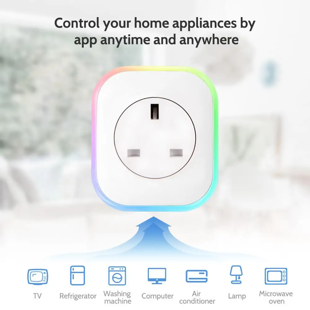Умная штепсельная вилка EU wifi розетка prise wifi уникальный дизайн с Alexa& Google home app мульти-контроль