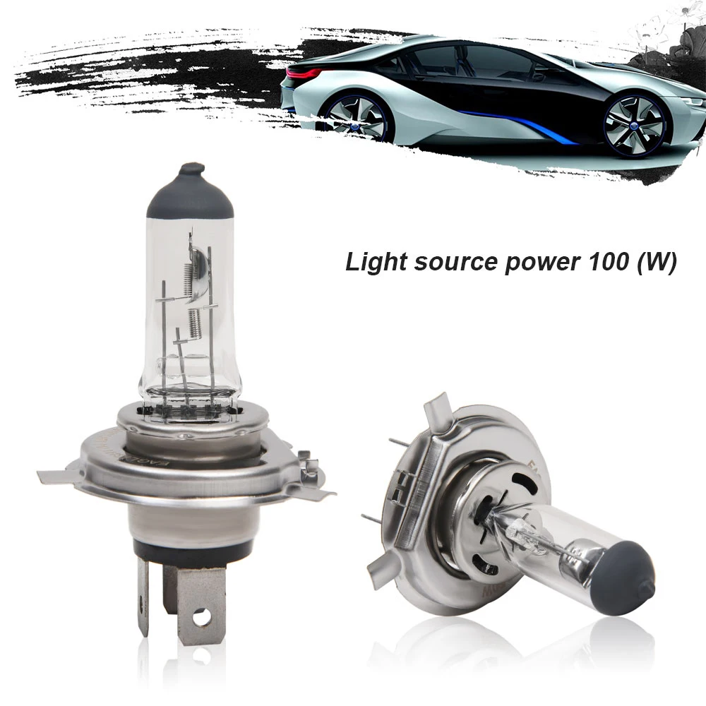 Прозрачный свет H4 лампы фар галогенные лампы H4 100W 12V 6000K Автомобильные фары автомобиля аксессуары для P43T держатель лампы