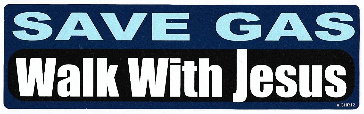 

Save Gas Walk with Jesus Novelty and Fun Bumper Car Decals for Trucks Bumper Camper Auto Decals Waterproof Sticker PVC13x4cm