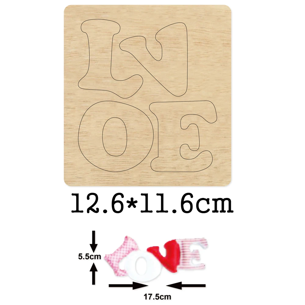 

LOVE Letters Wooden Mold Wood Dies For DIY Leather Cloth Paper Craft Suitable for Common Die Cutting Machines on the Market 2020