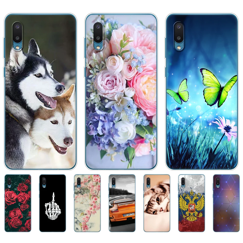 For Samsung A02 M02 cover Soft Silicon Tpu phone Back case For Samsung Galaxy A02 Galaxy M02 SM-A022G a022 Bumper 6.5inch flower
