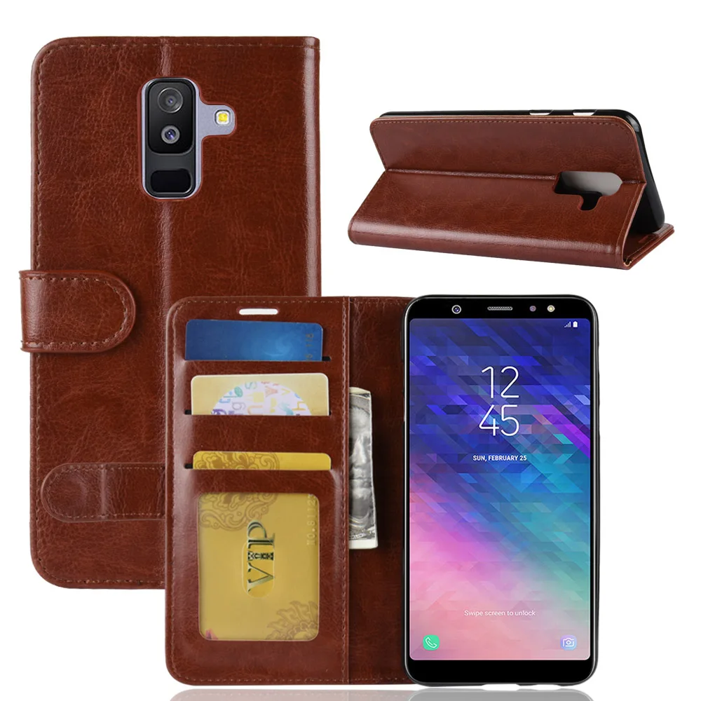 Подходит для Samsung Galaxy A8 A730F J2 Pro S9 A6 plus J3 J7 кожаный защитный флип чехол