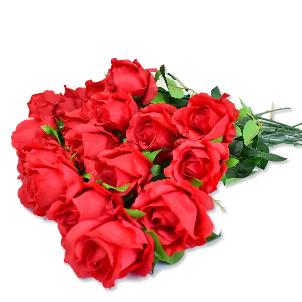 17 шт. поддельные искусственные шелковые цветы розы для дома стол вечерние