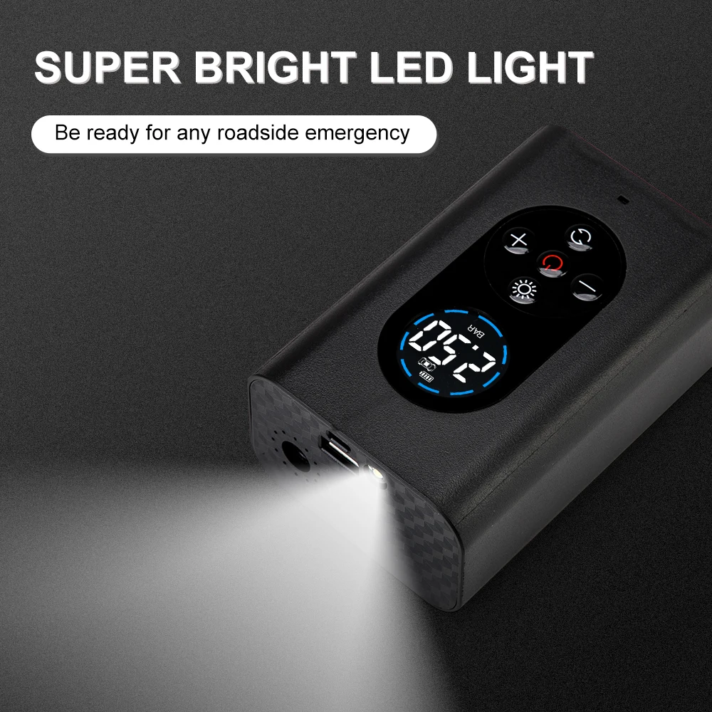 en Ucuz Taşınabilir Araba Hava Kompresörü Elektrikli Kablosuz Lastik şişirme Hava Pompası şarj Edilebilir Dijital 150PSI Otomatik Araba Motosiklet Topları