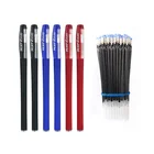 Канцелярские ручки с игольчатым наконечником 0,5 мм, черные, красные, синие, шариковая ручка для школы и офисные гелевые чернила, Набор сменных стержней