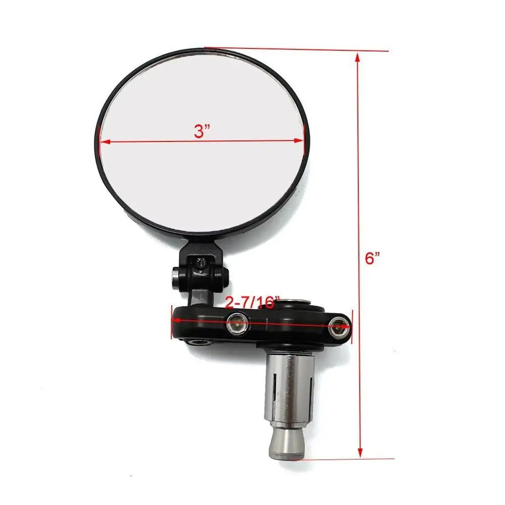 

Motorcycle Round Rearview Mirror 3" Folding Handle Bar End Mirrors side mirror For Harley Honda Suzuki Yamaha Cafe Racer Bobber