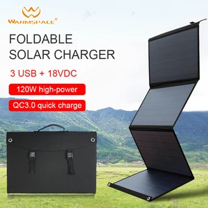 warmspace 100w solar panel mobile phone power bank tablet laptop car battery outdoor emergency charger free global shipping