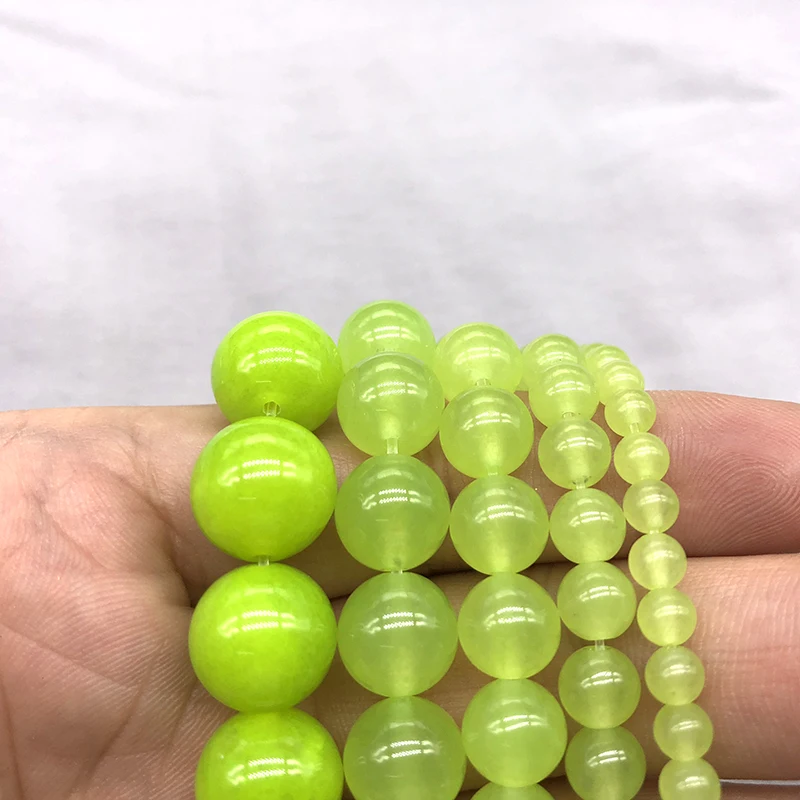 Natural Olive Green Chalcedony Stone Round Loose Crystal Beads for Jewelry Making Bracelet 15&quotinch Pick Size 4 6 8 10 12mm | Украшения