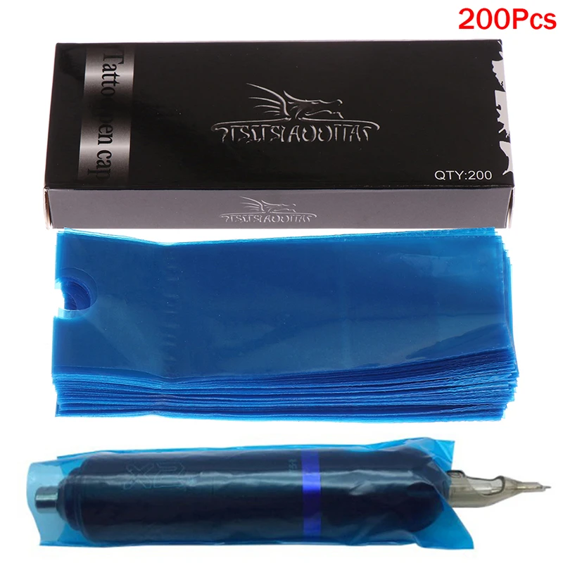 

200pcs Tattoo Clip Plastic Cord Sleeves Supply Disposable Covers Bags Machine