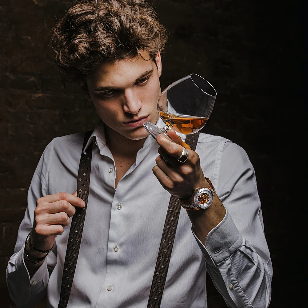 Часы мужские механические деревянные с логотипом на заказ | Наручные часы