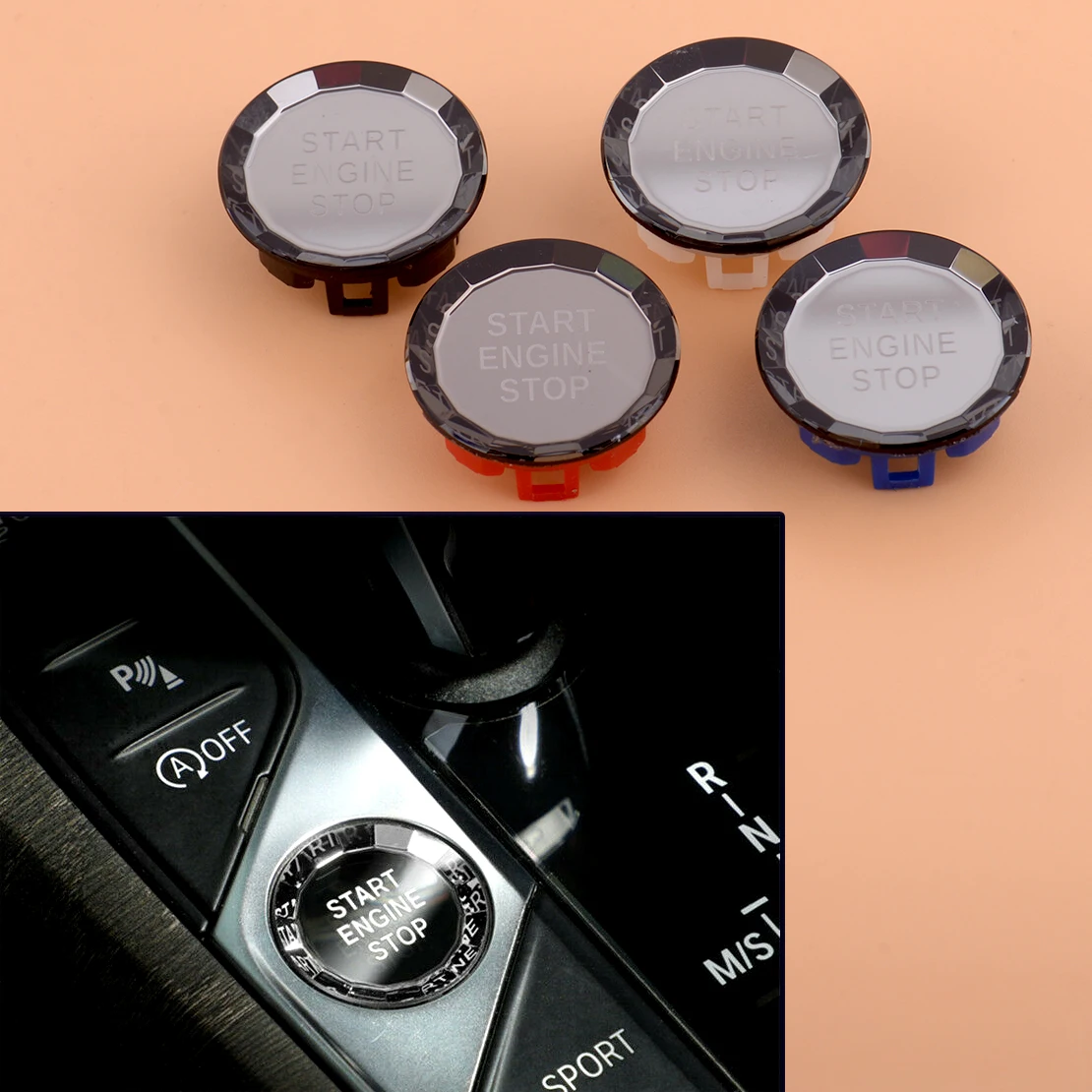 

Crystal Style Engine Start Stop Button Decor Cover Trim Fit For BMW 3Ser 8Ser G20 G28 Z4 X5 X7