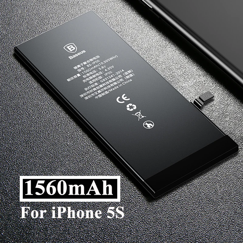 For iPhone 5S Аккумулятор Baseus для iPhone 5 5S емкостью 1560 мА/ч, Сменные Аккумуляторы для iPhone 5S с бесплатными инструментами для ремонта - Цвет: For iPhone 5S