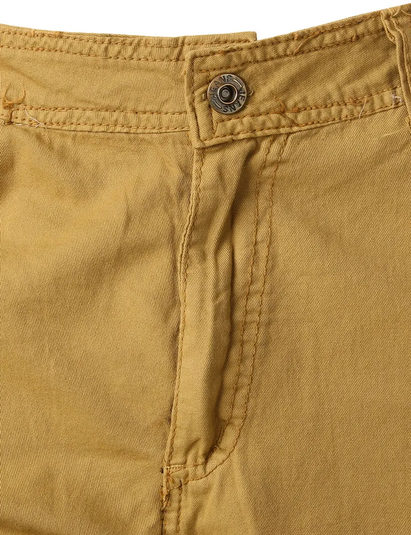 

Khaki Cotton Cargo Shorts Men Summer Relaxed Fit Mens Short Pants Multi-pocket Military Work Shorts Casual Pantalon Corto Hombre