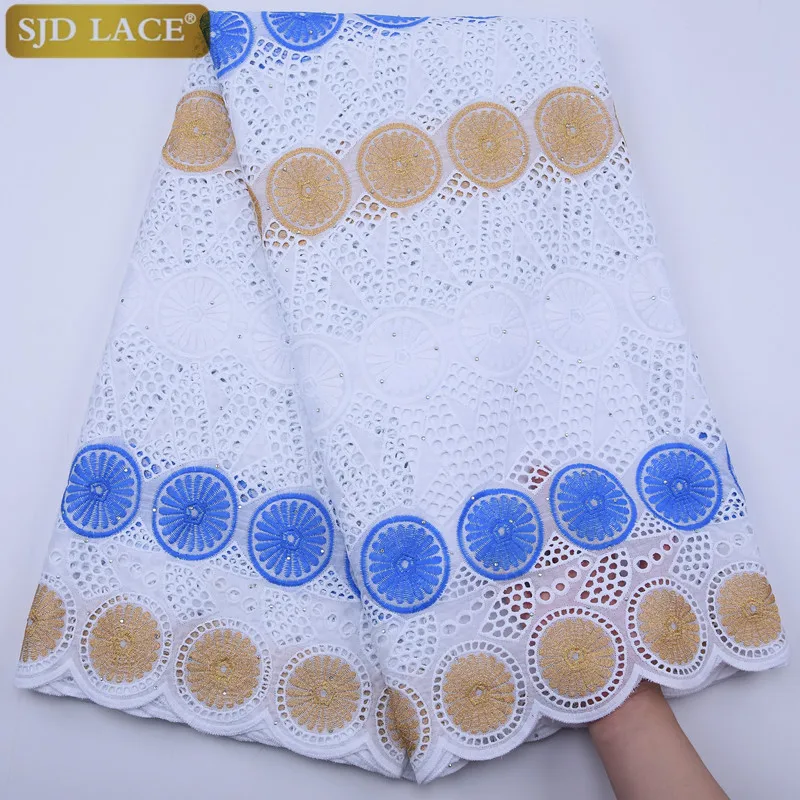 

SJD кружевное модное хлопковое Африканское кружевное полотно с вышивкой, высококачественное швейцарское кружево из вуали в Швейцарии для ве...