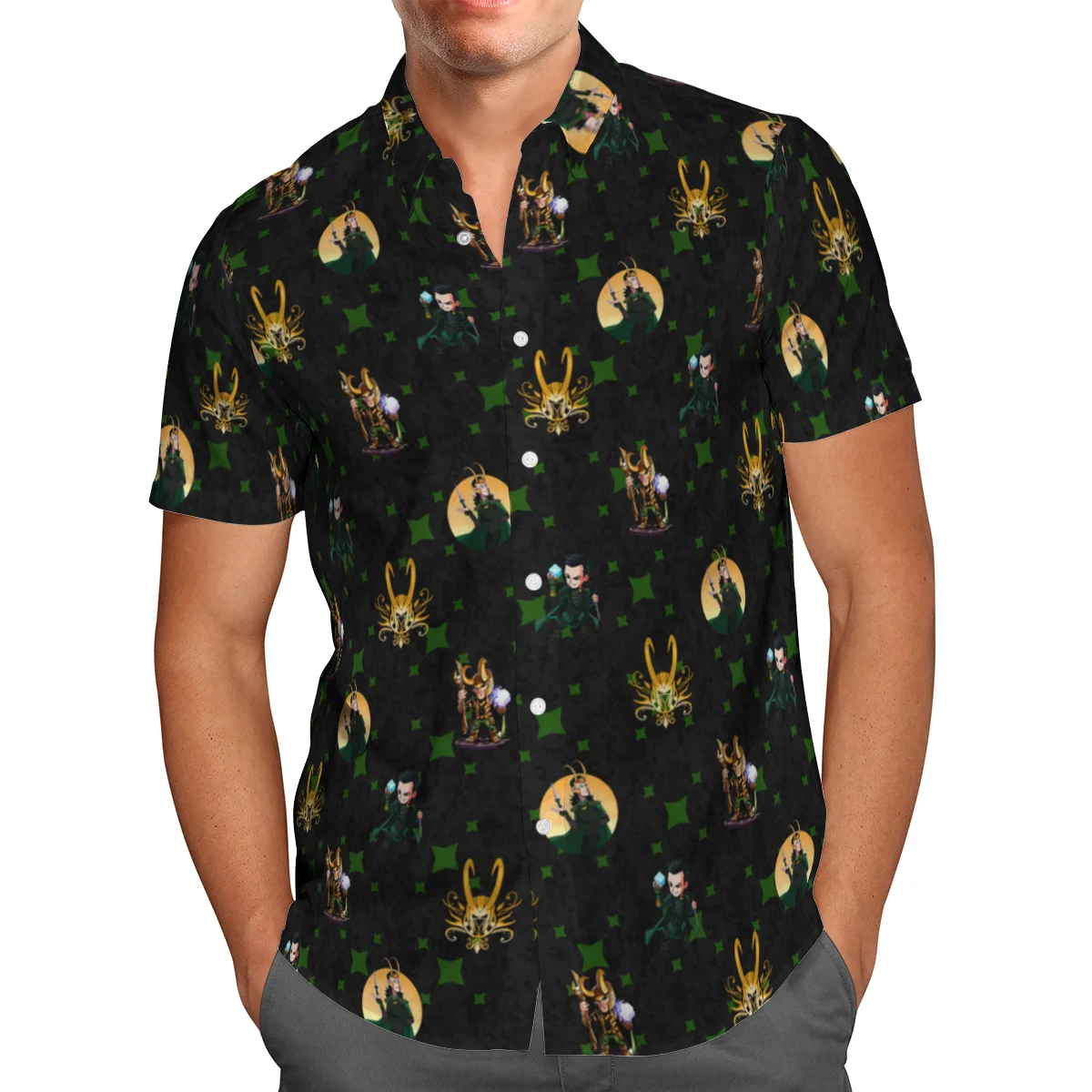 

Black Anime 3D Beach Hawaiian 2021 Summer Men's Shirt Short Sleeve Shirt Streetwear Oversized 5XL Camisa Social Chemise Homme-59
