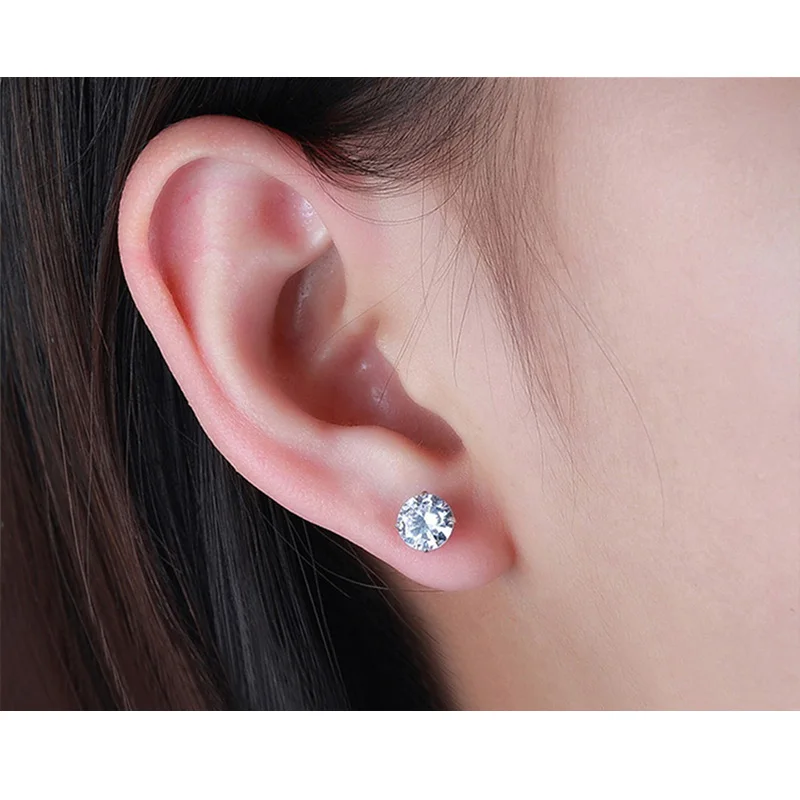 925 пробы серебряные серьги гвоздики для женщин Four Prong SONA Stone Trendv подарок на