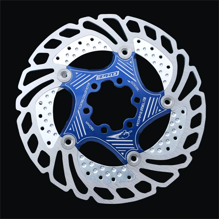 

MTB Mountain Bike Floating Disc Pad Cooling 140/160/180/203mm Six Nail Disc Brake Pads Plate Aluminum Alloy