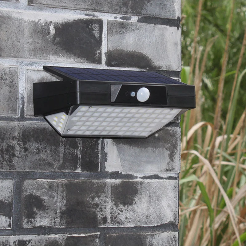 

78Leds Solar Lamp Outdoor Muur Led Solar Nachtlampje Pir Motion Sensor Path Straat Tuin Verlichting Schijnwerper