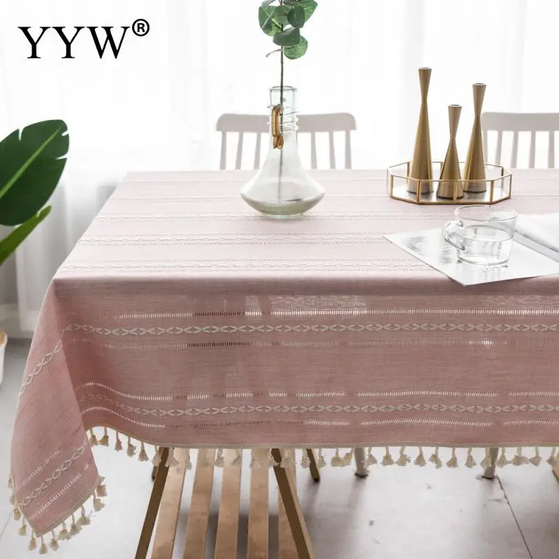 Скатерти розовые коврики прямоугольные скатерти из хлопчатобумажной ткани для