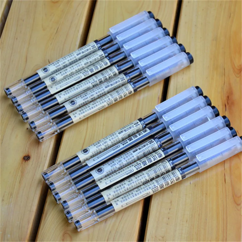 6 шт./партия 0 35 мм цвет: черный синий красные чернила гелевая ручка школьные