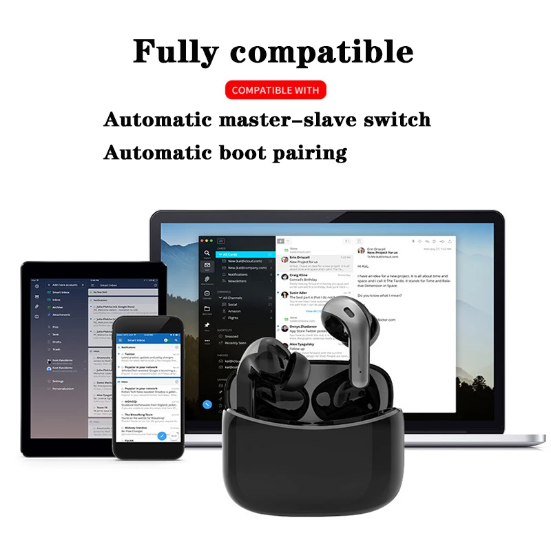 

80 Hours Wireless Earpiece Universal For Samsung S20 Huawei P40 P30 Pro Bluetooth 5.0 Earphones Sport Earbuds Headset With Music