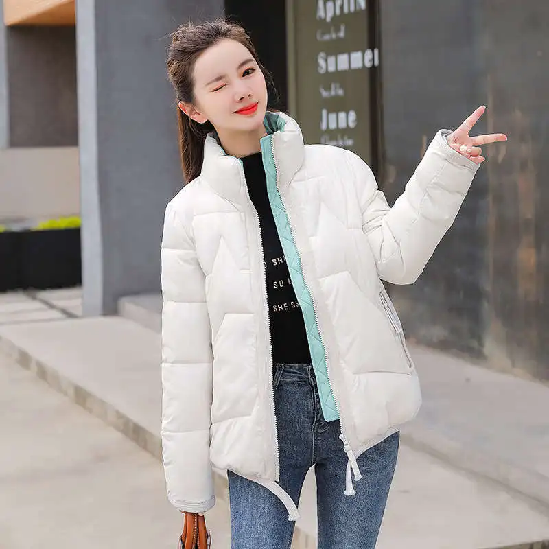 

Winter Jacket Women Coat Parkas 2021 New Casual Overcoat Stand Collar Warm Cotton Padded Jacket Parka Female Short Jackets C7681