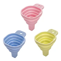 colorful kitchen tool diy food grade folding heat resistant silicone funnel household liquid dispensing mini funnel accessories