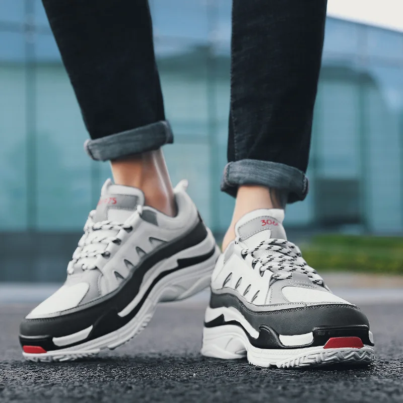 Мужская спортивная обувь больших размеров 39 47 Прочная Повседневная на толстой