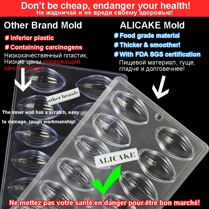 3D поликарбонатные формы для шоколада инструменты форма выпечки толстая