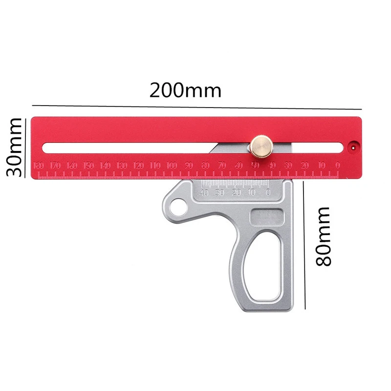 

Drillpro 1PC Woodworking Angle Ruler 45/90 Degree Ruler Aluminum Alloy Scribe Gauge Measuring Tool High Quality