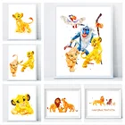Картина на холсте Король Лев Disney, постер с мультяшными героями мультфильмов, настенные художественные принты для детской спальни, домашний декор