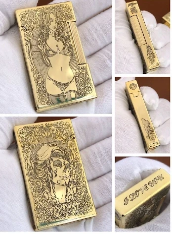 2 THZ11watch video side pulley 6style dragon Apocalypse soldiers Kerosene retro vintage brass Side slip lighter - Цвет: 2