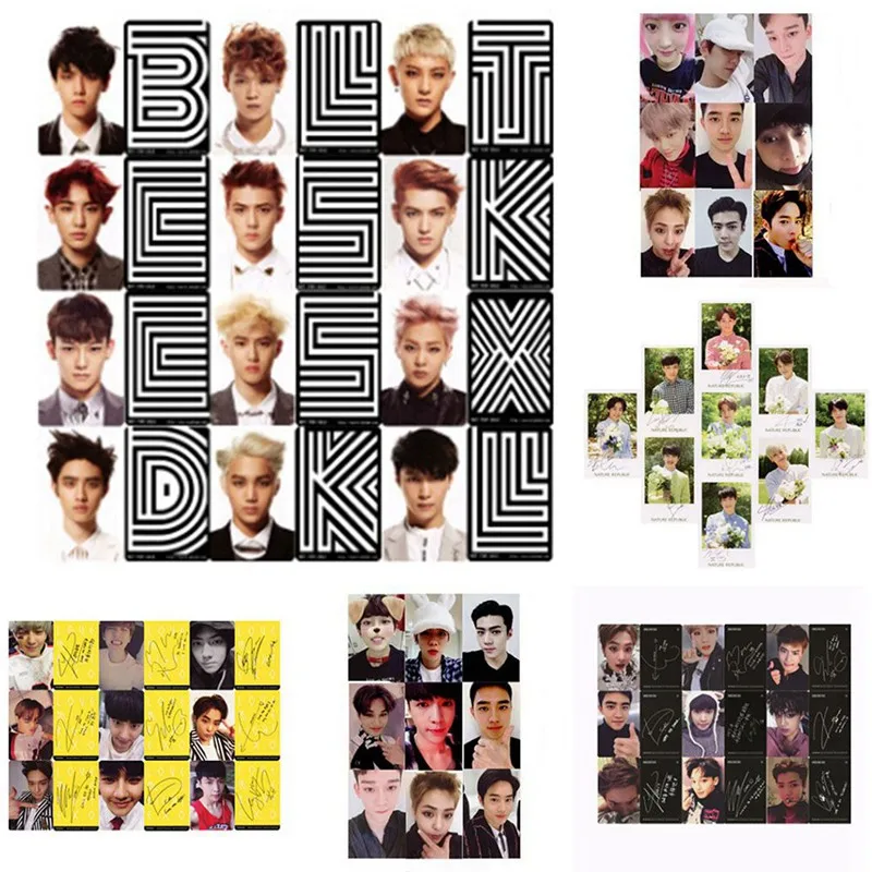 

12 шт./компл., K-POP EXO, точное лото, растение, альбом EX'ACT, самодельные бумажные открытки, подпись, LOMO, фотооткрытка