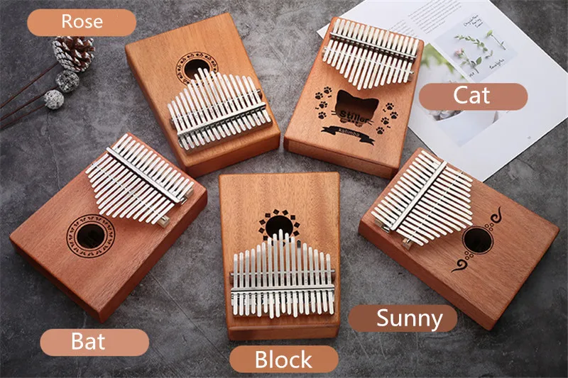 Металлическая клавиатура K001 17 Kalimba корпус из красного дерева аксессуары для