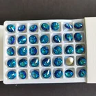 CTPA3bI новые бермуды синего цвета Rivoli свободные кристаллы Круглые DIY ремесла Искусство клей на Стразы заостренный обратно драгоценные камни бриллиант