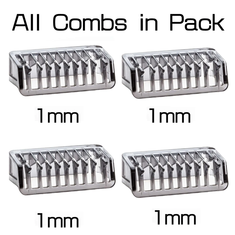 

2Pcs 1 mm Guide Comb for OneBlade Trimmer Clipper Grooming Barber Cutting Guide Comb Facial Shaving Home Use