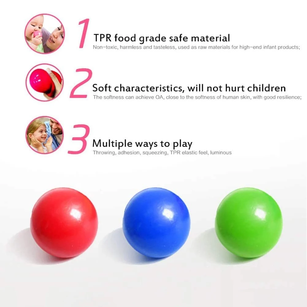 

Toy Decompression Ball ChildrenS And AdultS Toy Sticky Ball Fluorescent Type Stress Relief Fun Toy 4PCS 2021 Special Hot Sale