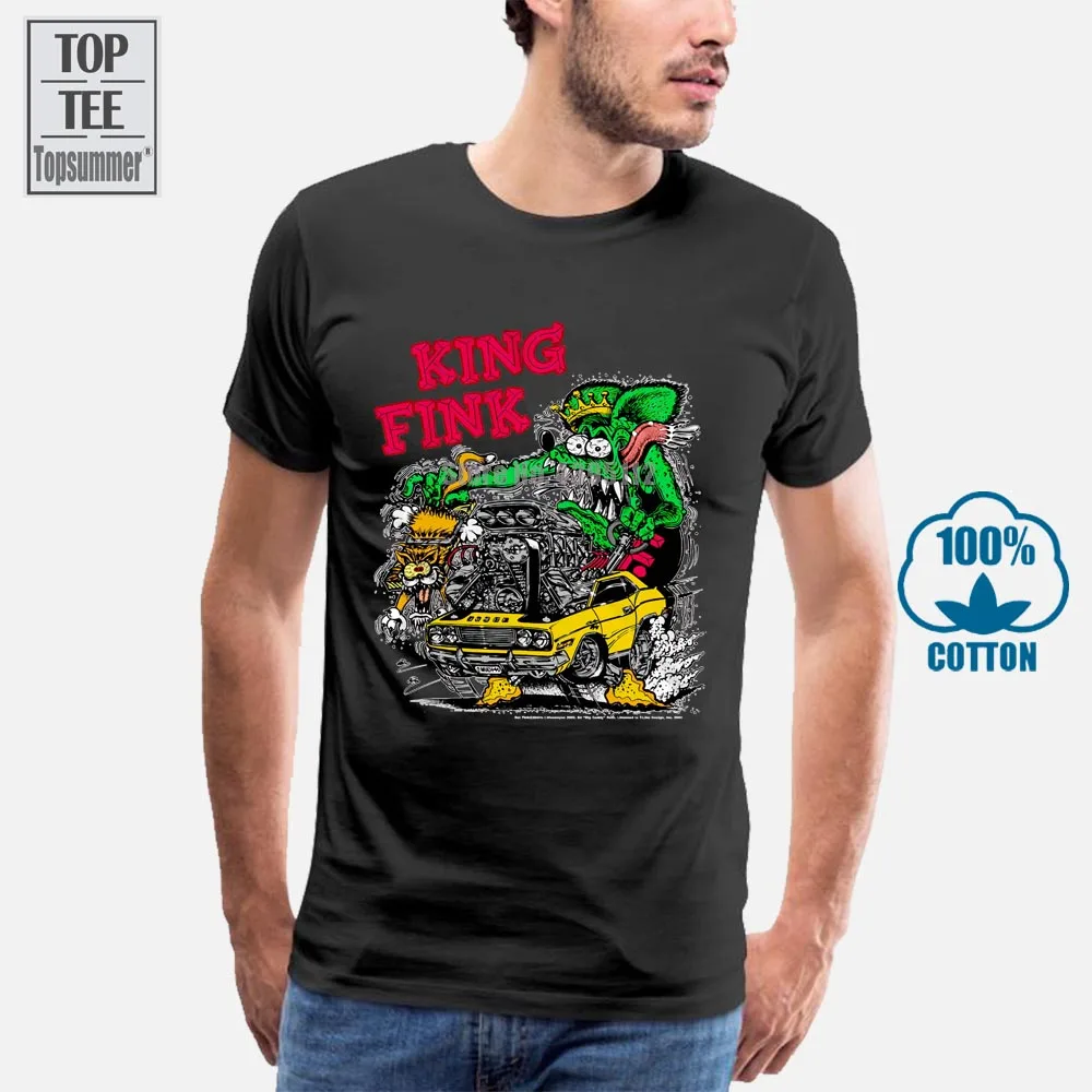 

Rat Fink King Fink Men'S Black T Shirt New Sizes S 2Xl