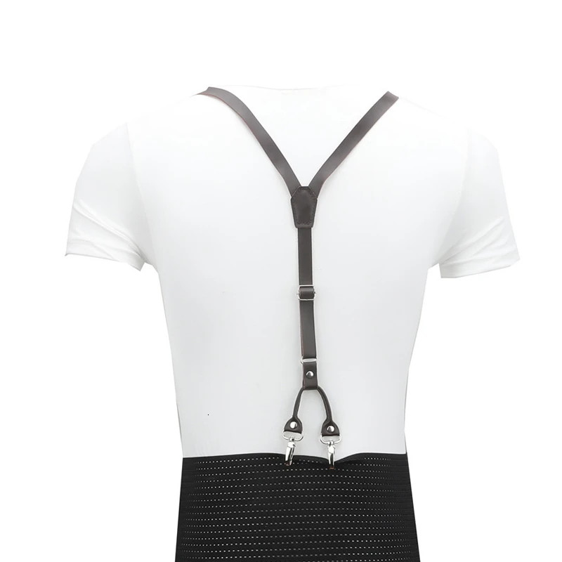 Подтяжки мужские из натуральной кожи Ширина 1 5 см 4 застежки