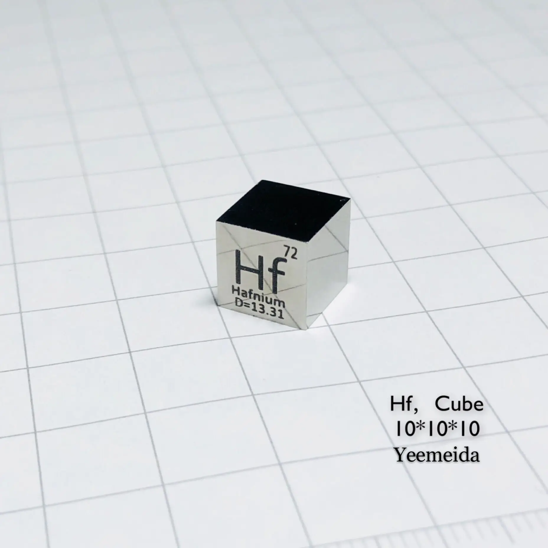 Зеркальный полированный гафний. Гафний / Hafnium (HF). HF С металлами. Acrylic element Cube.